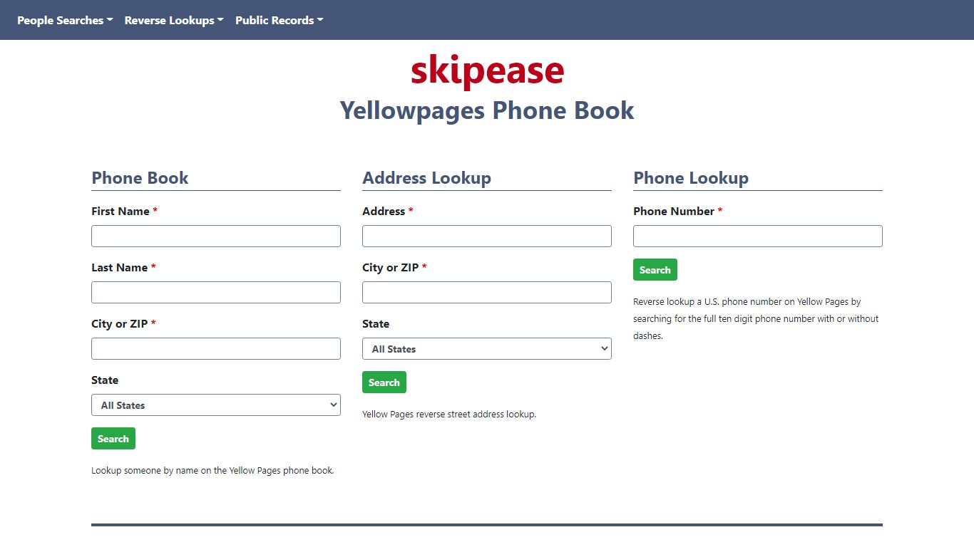 Yellow Pages Phone Book Search - Yellowpages.com | Skipease